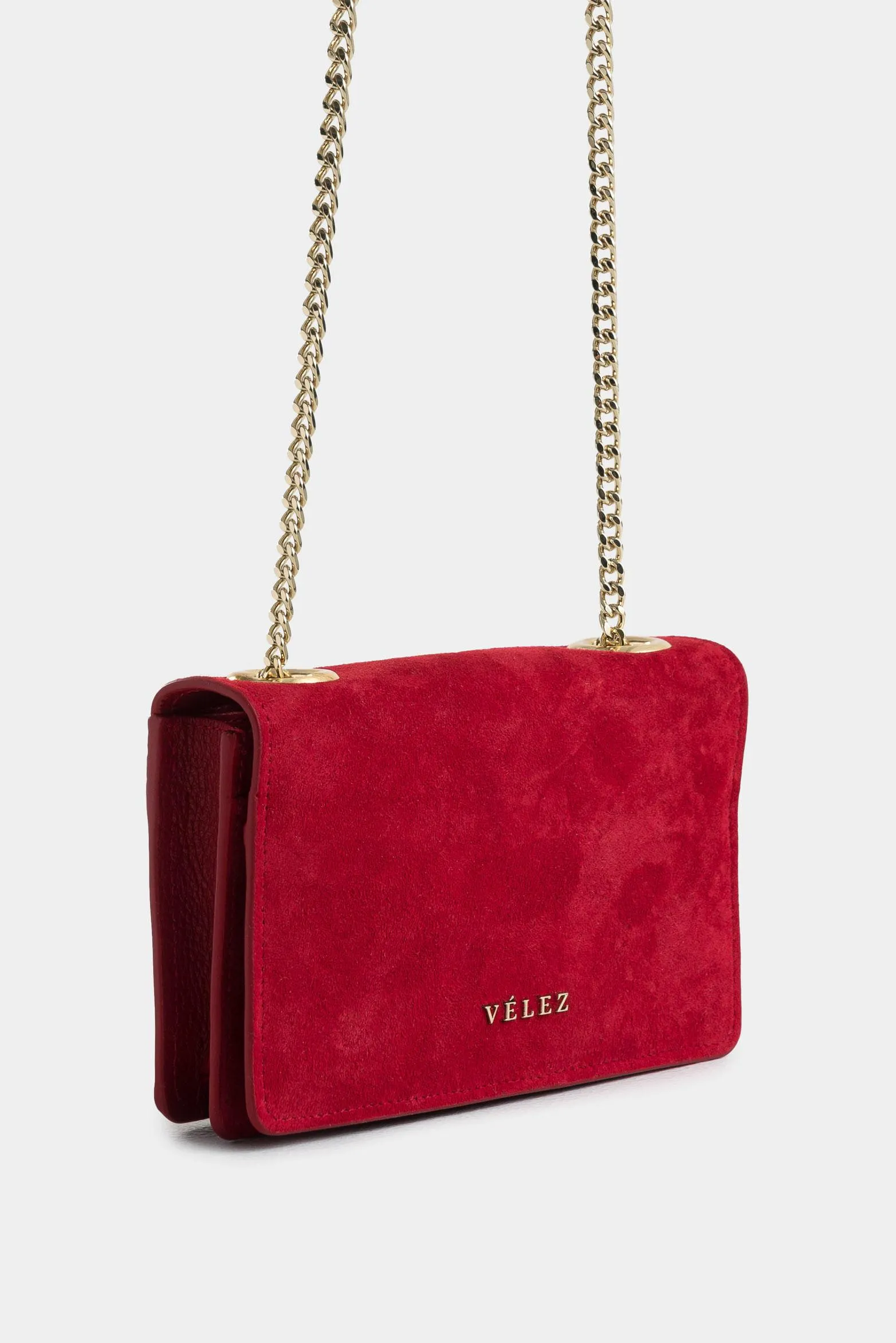 Manos libres budda en gamuza y cuero para mujer cargadera cadena