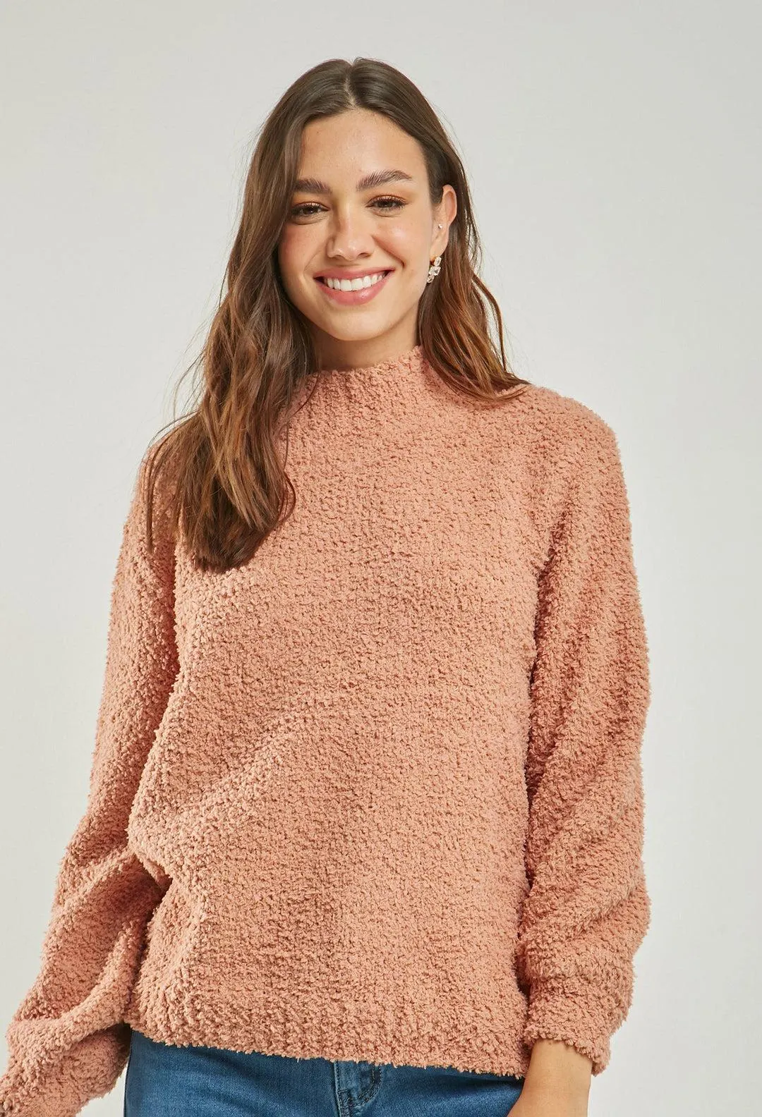 Buzo Afelpado Cuello Tortuga Mujer - SALE