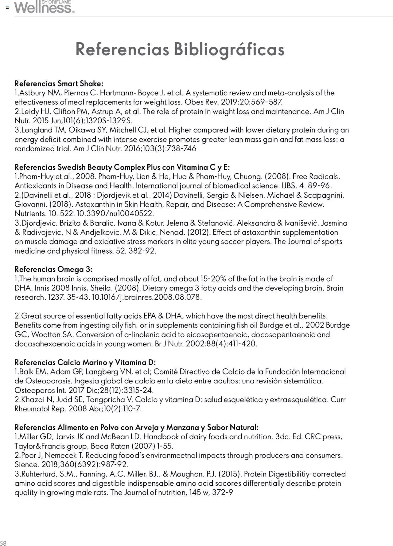 Catalogo de Oriflame - Guía de Producto Wellness 1 de junio al 31 de diciembre 2024 - Pag 58