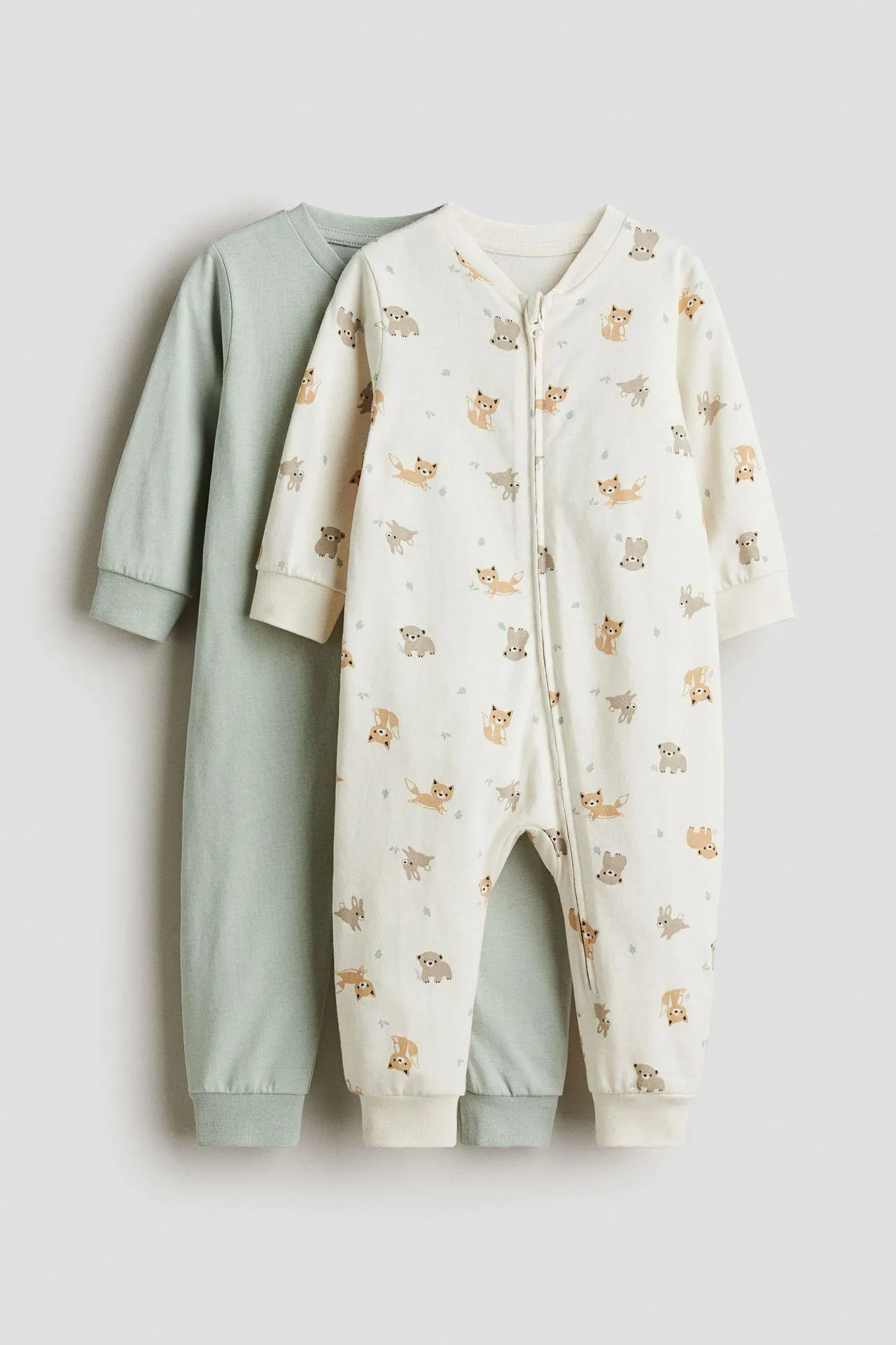 Pack de 2 pijamas enterizas en algodón