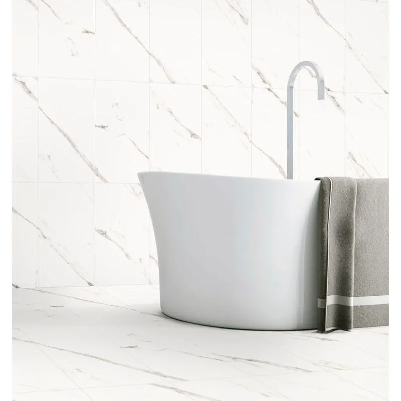 Cerámica Para Piso Estilo Mármol Doha 31x59 Blanco