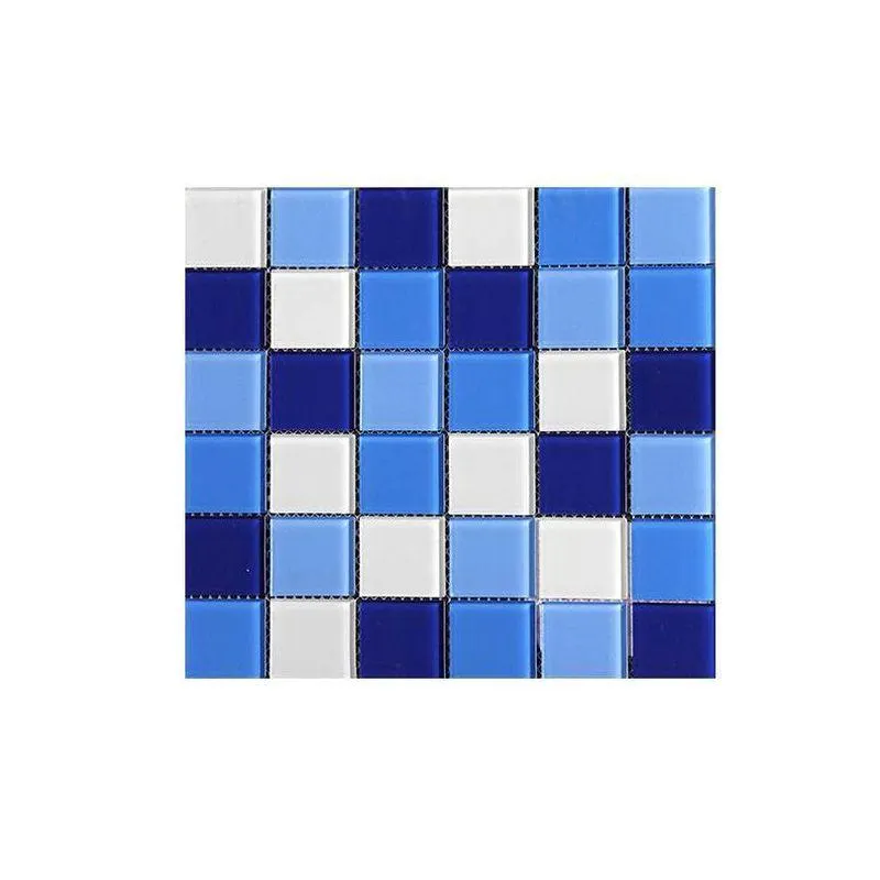 Decorados Para Pared Estilo Mosaico Para Piscinas Party-48 29.8x29.8 Mix Azul