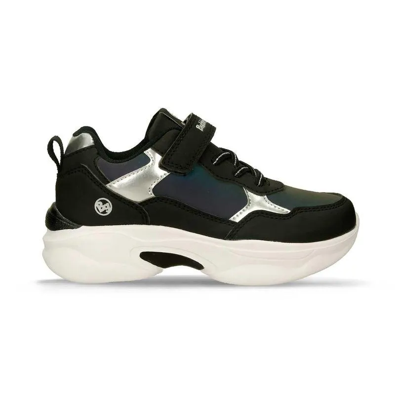Tenis Casuales Negro-Plateado Bubblegummers Paden Niña