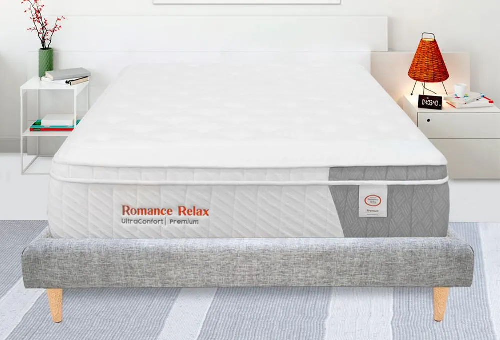 Combo Colchón Ultra Confort Premium + Base Cama SIF Gris