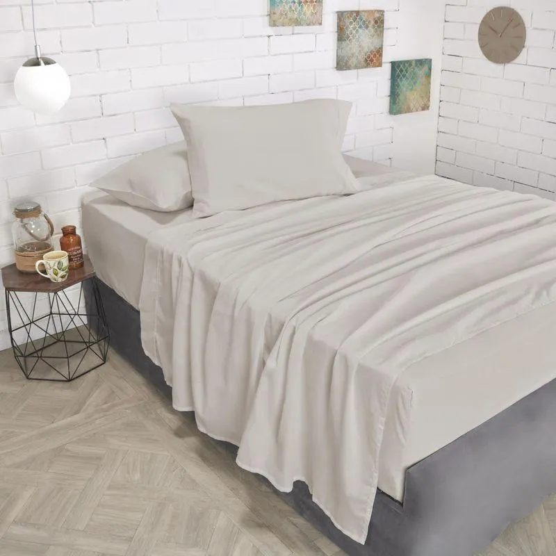 Juego de sábanas polialgodón 800 hilos perla