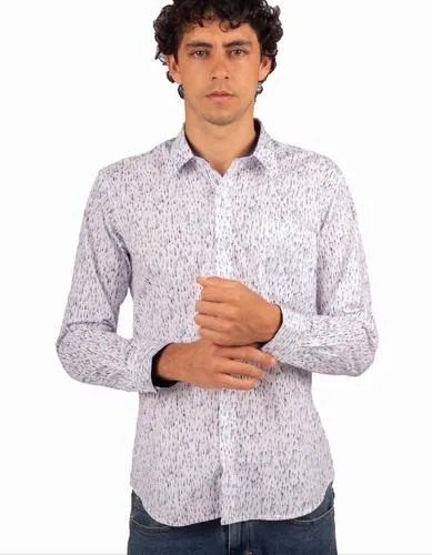 Camisa Manga Larga Print Meteoritos – Moldería slim