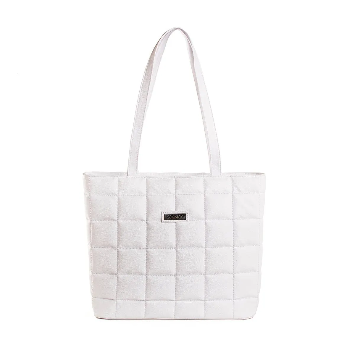 Bolso tipo shopping color blanco, para dama