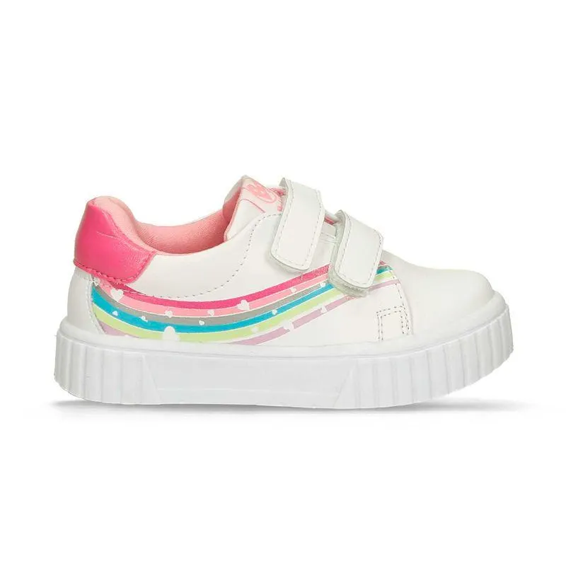 Tenis Casuales Blanco-Rosado Bubblegummers Quillari Niña