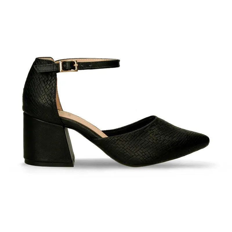 Tacones Negro Bata Halina Mujer