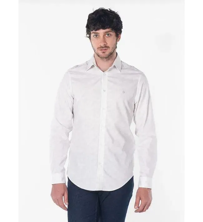 Camisa Blanco Manga Larga Para Hombre