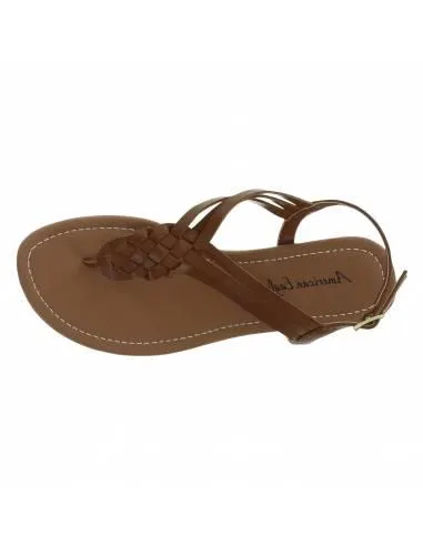 Sandalias planos de tiras trenzados Paprika para mujer