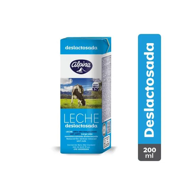Leche Deslactosada Alpina Caja 200 ml