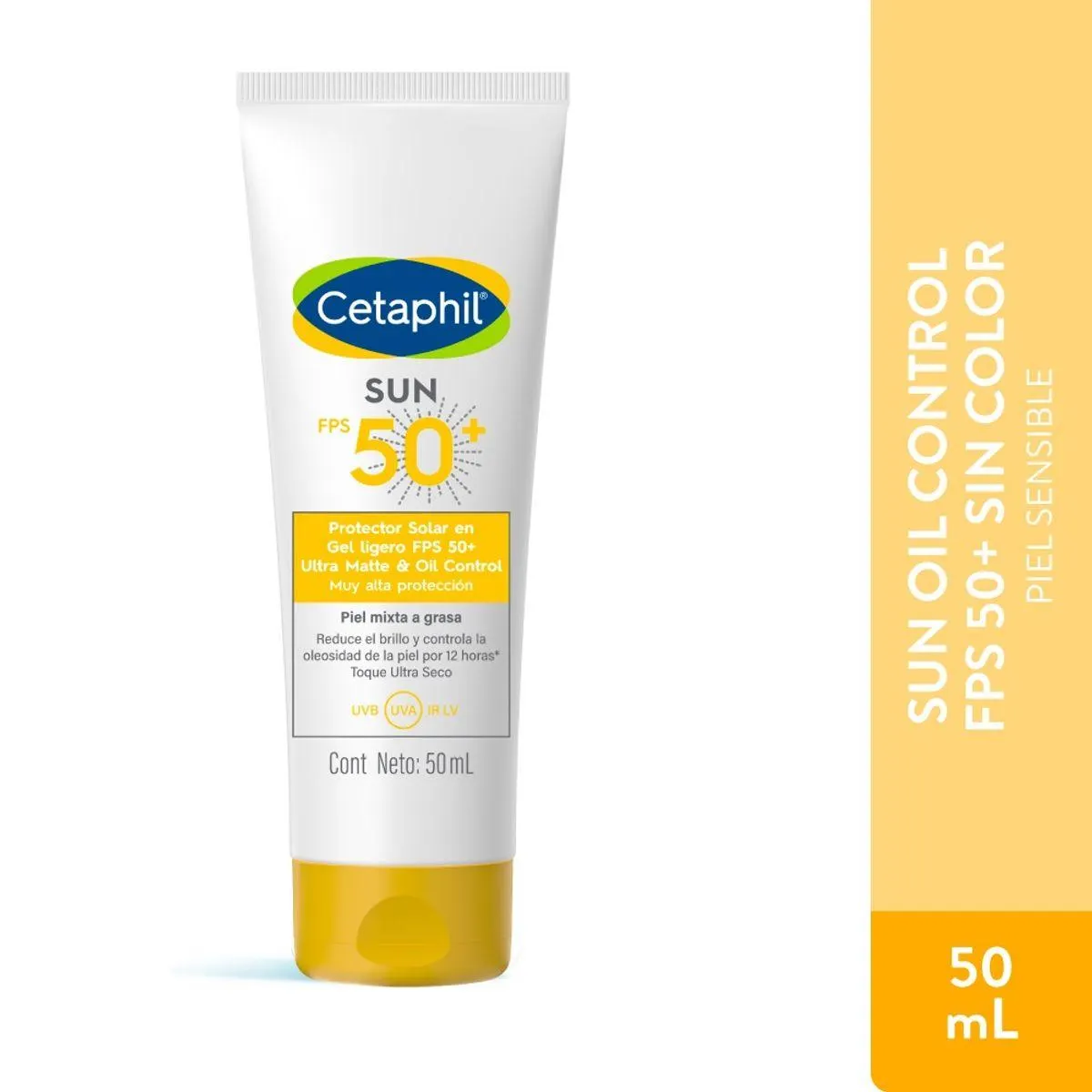 Protector solar Cetaphil en Gel ligero Ultra Matte y Oil control Sun FPS50+ x 50ml
