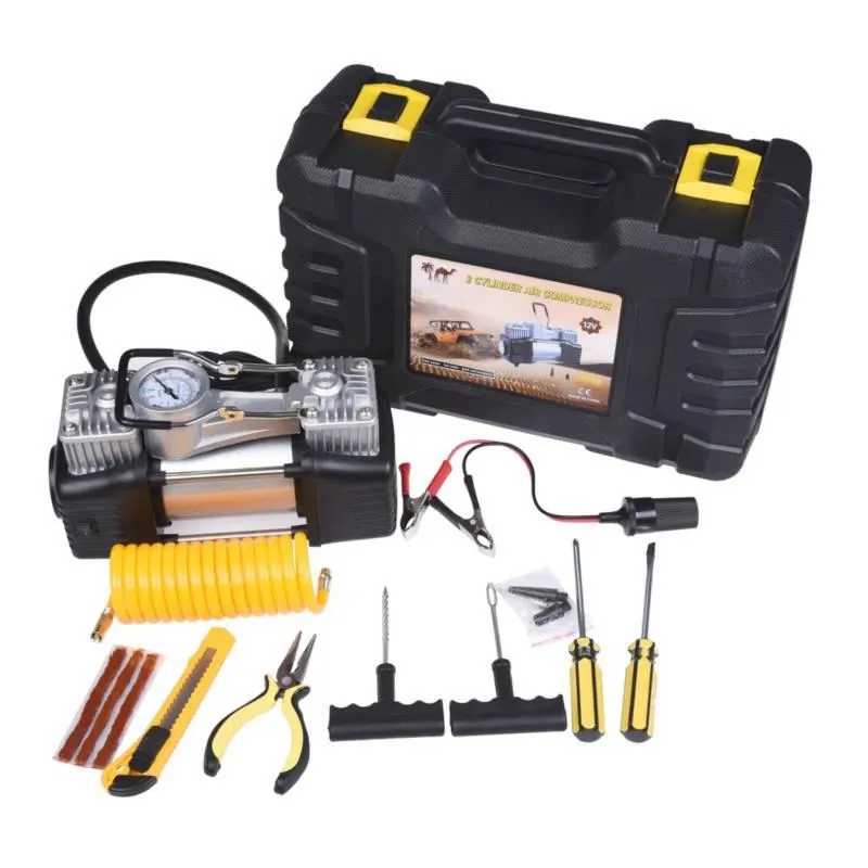 Compresor De Aire Kit de reparación neumáticos portátil 12V