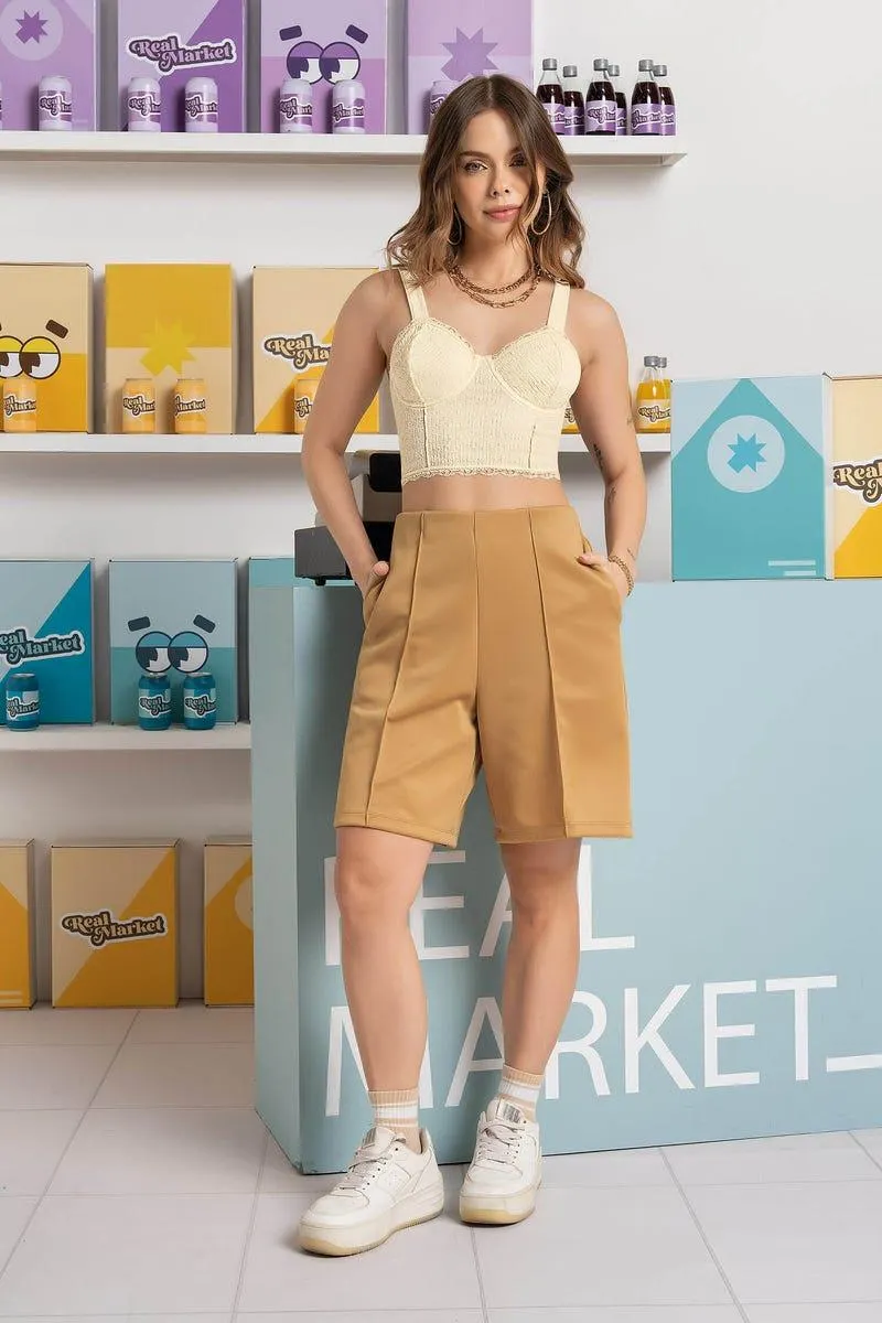 BERMUDA TIRO ALTO Café