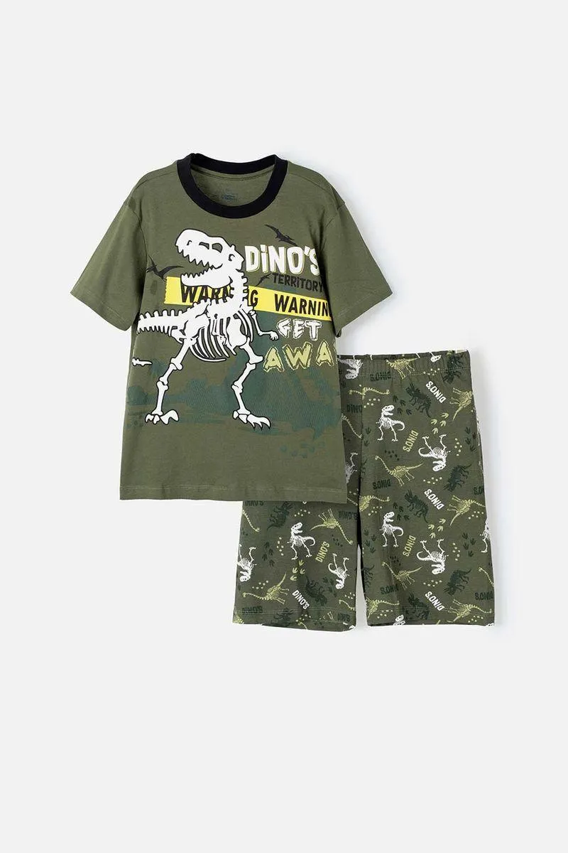 Pijama de Mic pantalón corto verde para niño