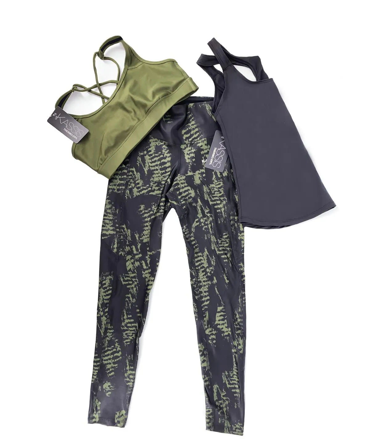 KIT TOBILLERO FAISAN GREEN + TOP VERDE + BLUSA NEGRA