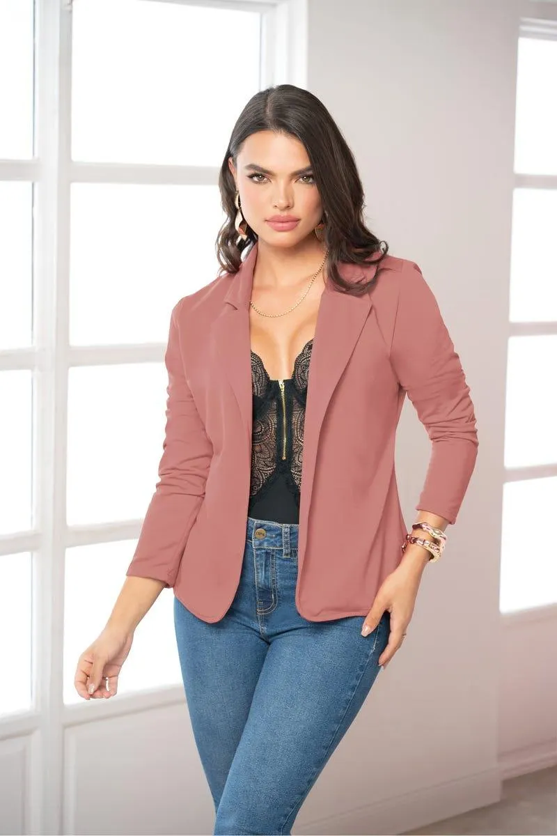 BLAZER MANGA LARGA Rosado