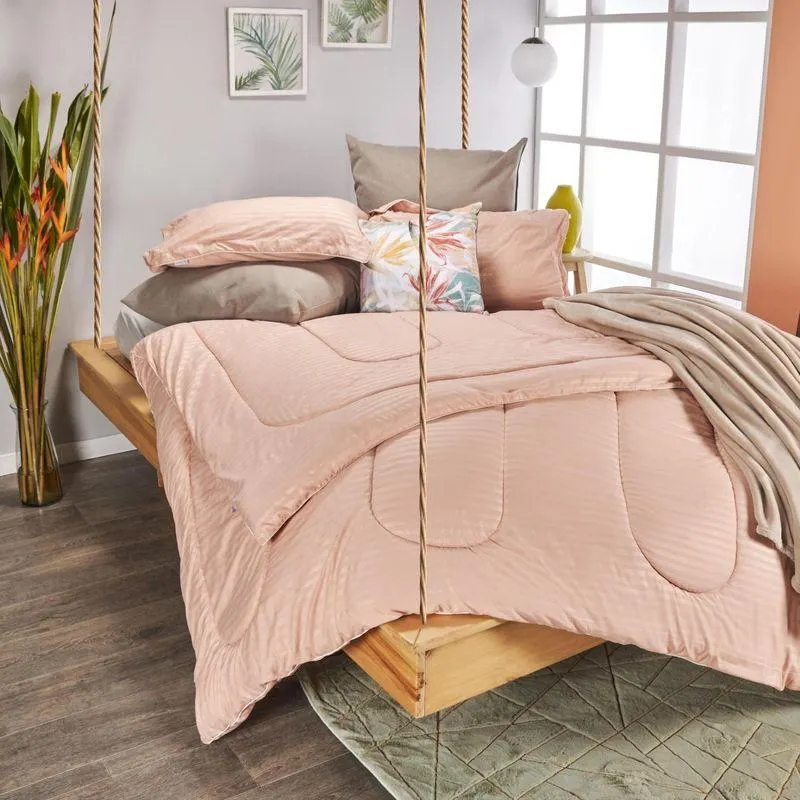 Plumón más fundón para almohada rosa p