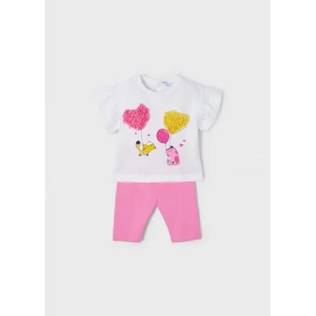 MAYORAL CONJUNTO LEGGINGS GATOS BABY NIÑA REF 1722 ROSADO