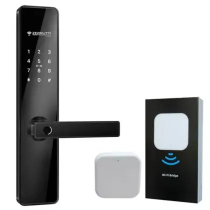 Cerradura Digital Inteligente Negra Con Gateway