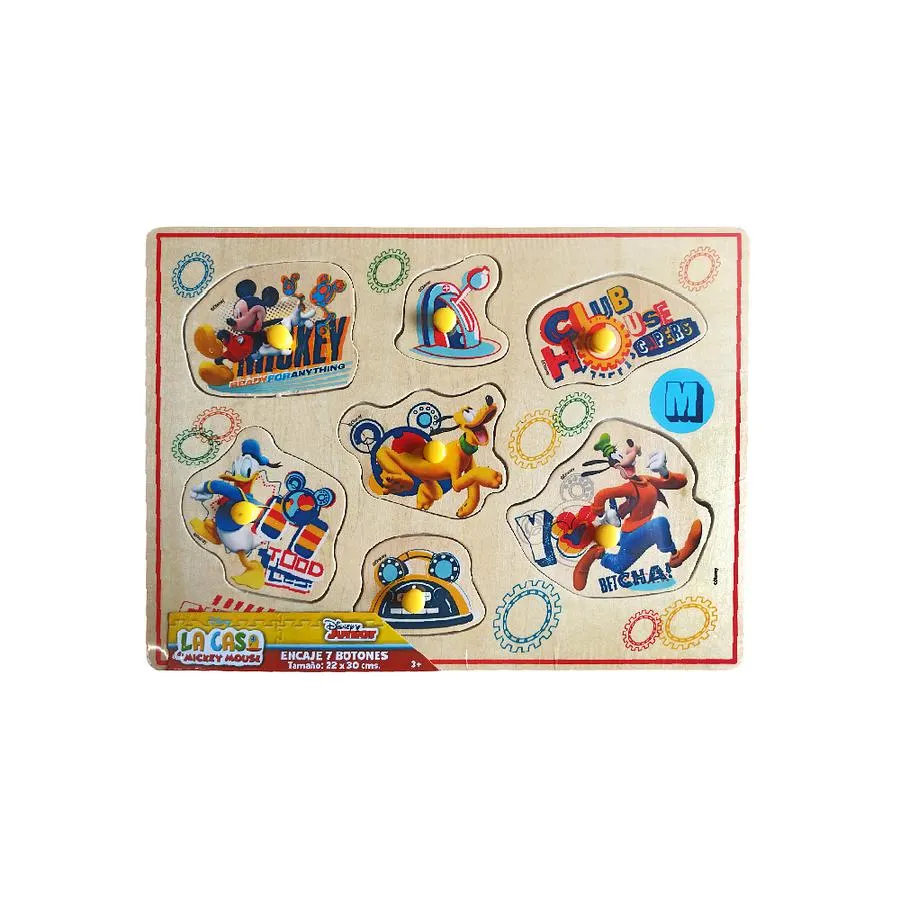 Juego De Encaje Grande 7 Botones Mickey