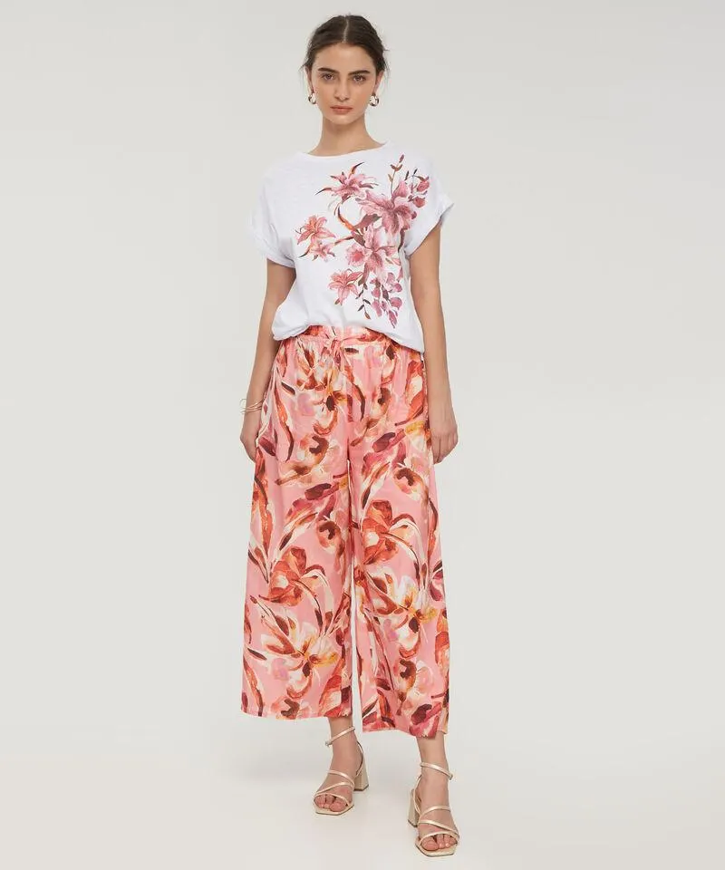 Pantalón Estampado Con Elástico Interno En Pretina