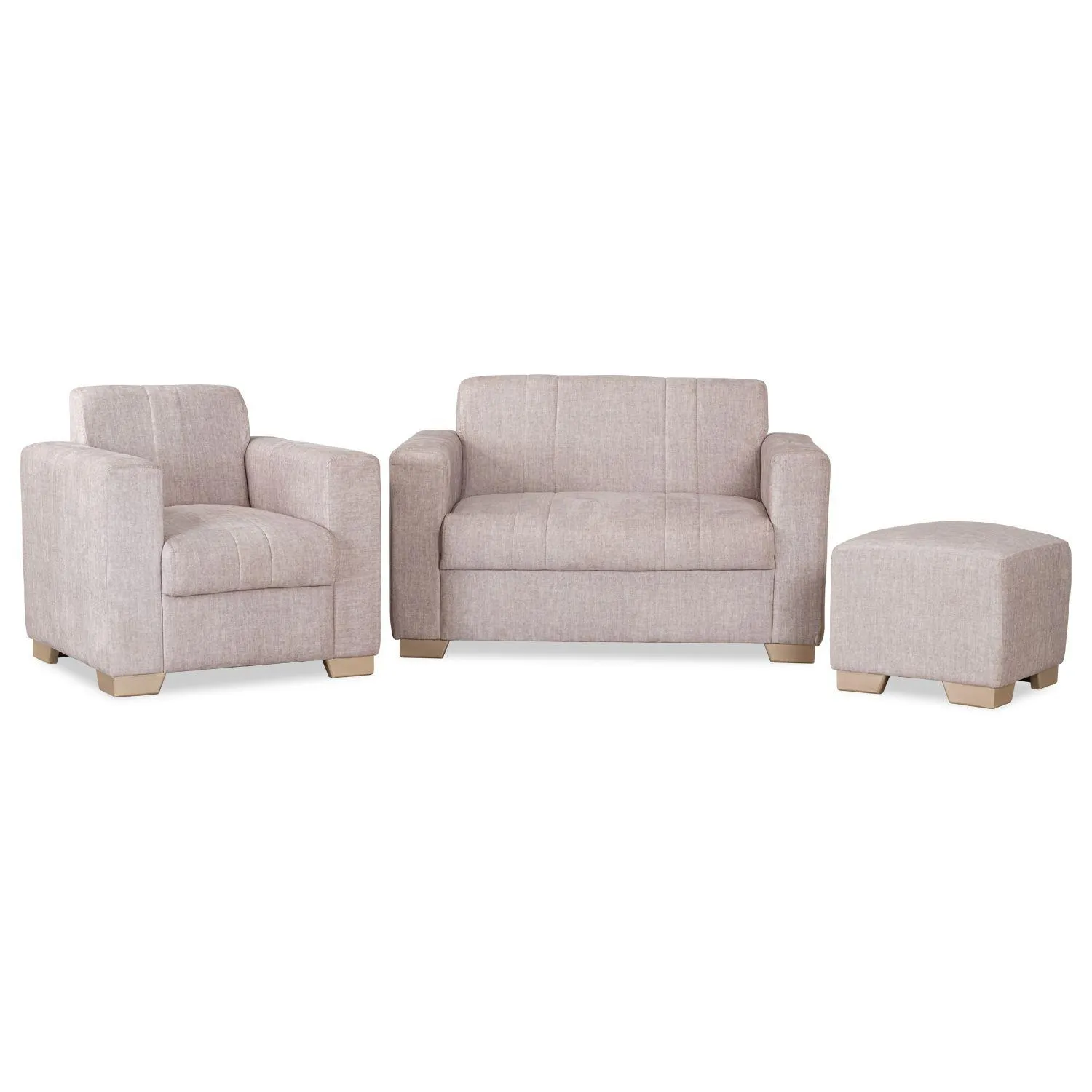 Juego de Sala Adam Velvet Azafran Crudo, Champaña