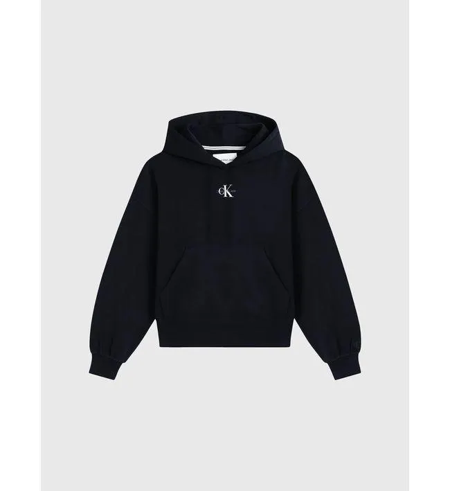 Buzo Con Capucha Y Monograma Mujer Negro Calvin Kl