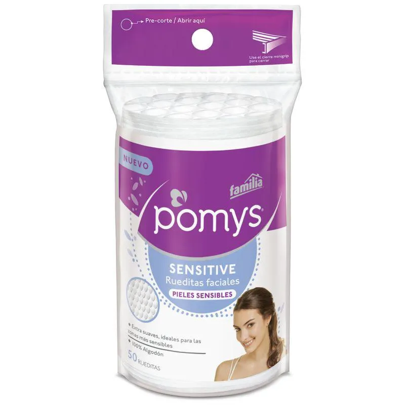 Rueditas Desmaquilladoras Pomys Sensitive Pqte X 50 Und