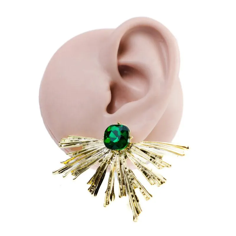 ARETE DOR 18K PIEDRA