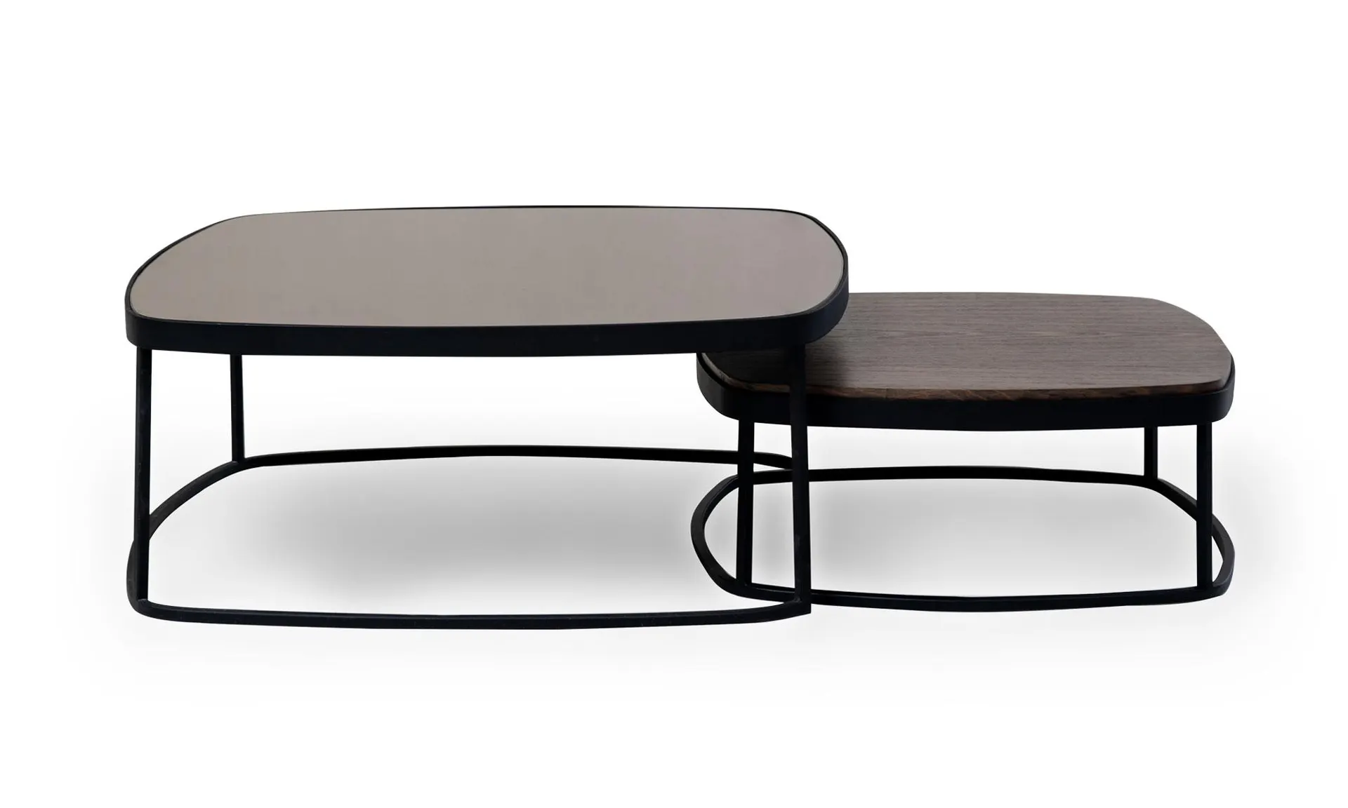 Mesa Centro Lisboa Vidrio Madera x2