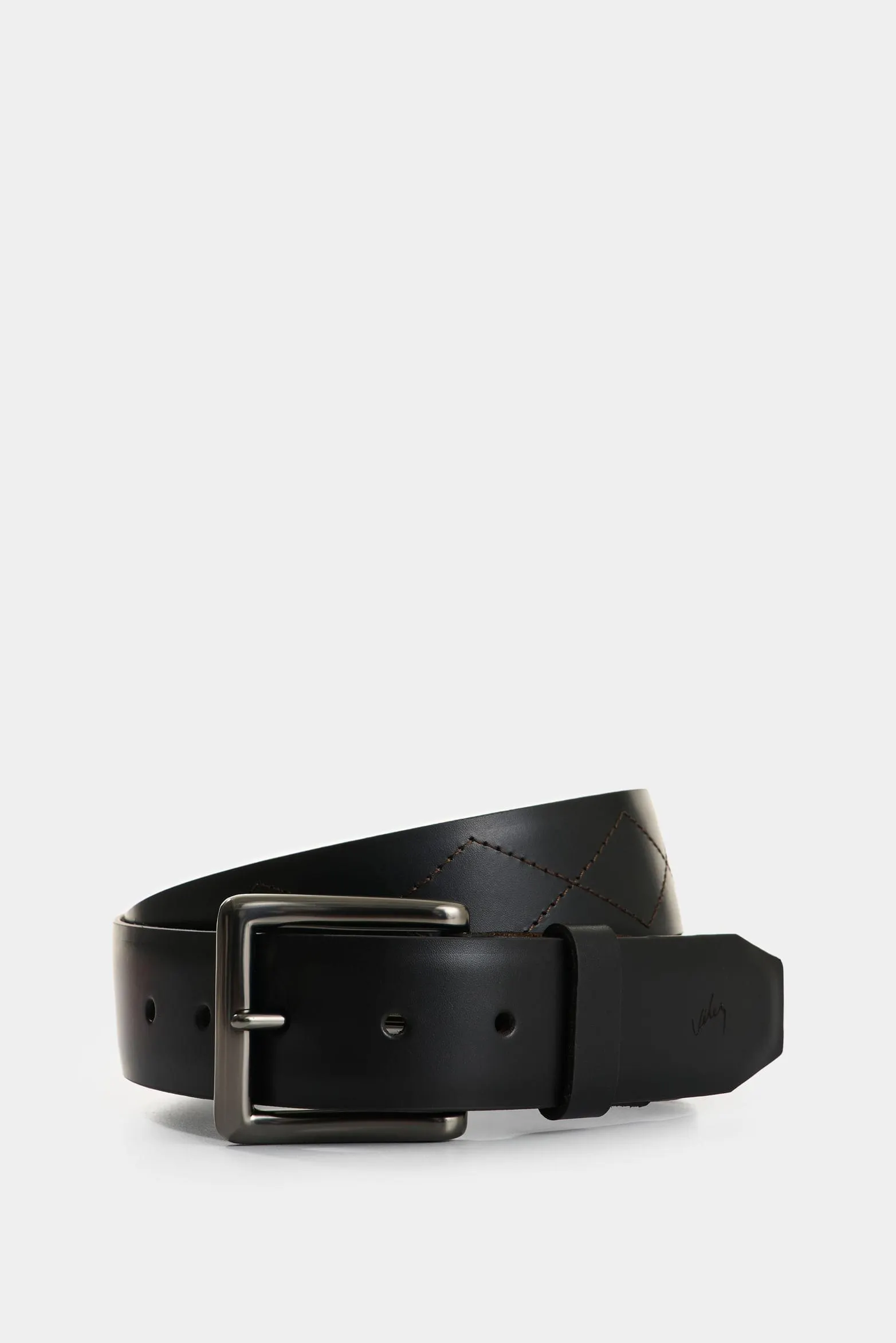 Cinturón unifaz Quilt de cuero para hombre abombado