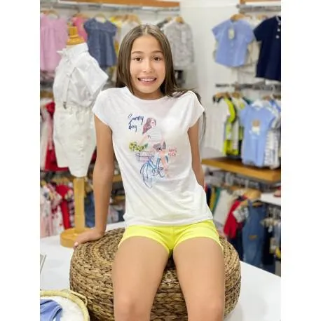 LOSAN CAMISETA JUNIOR NIÑA REF 114-1211AL BLANCO