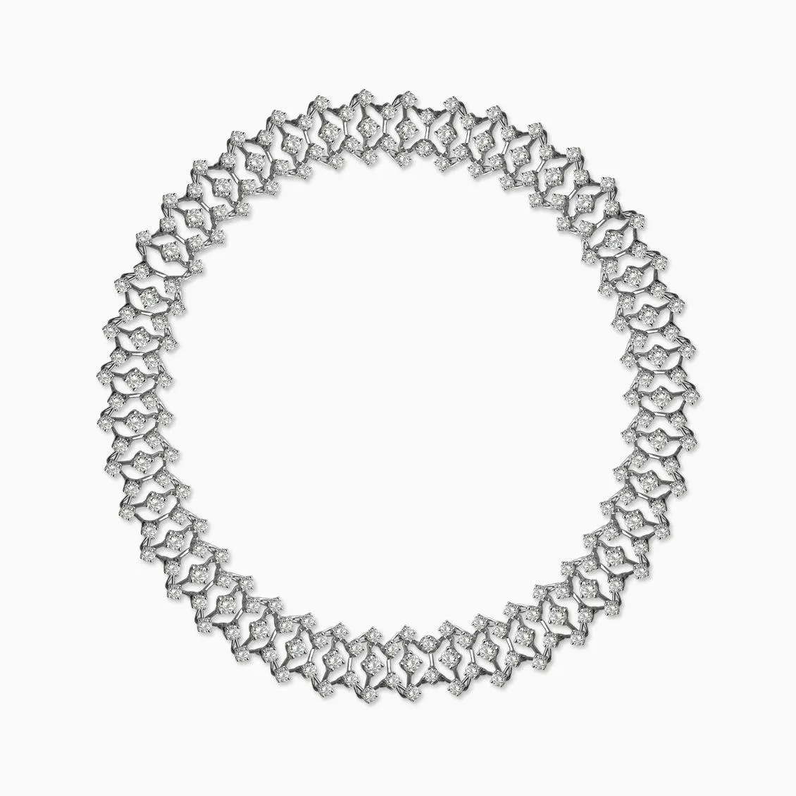 Collar en oro blanco de 18K full brillantes