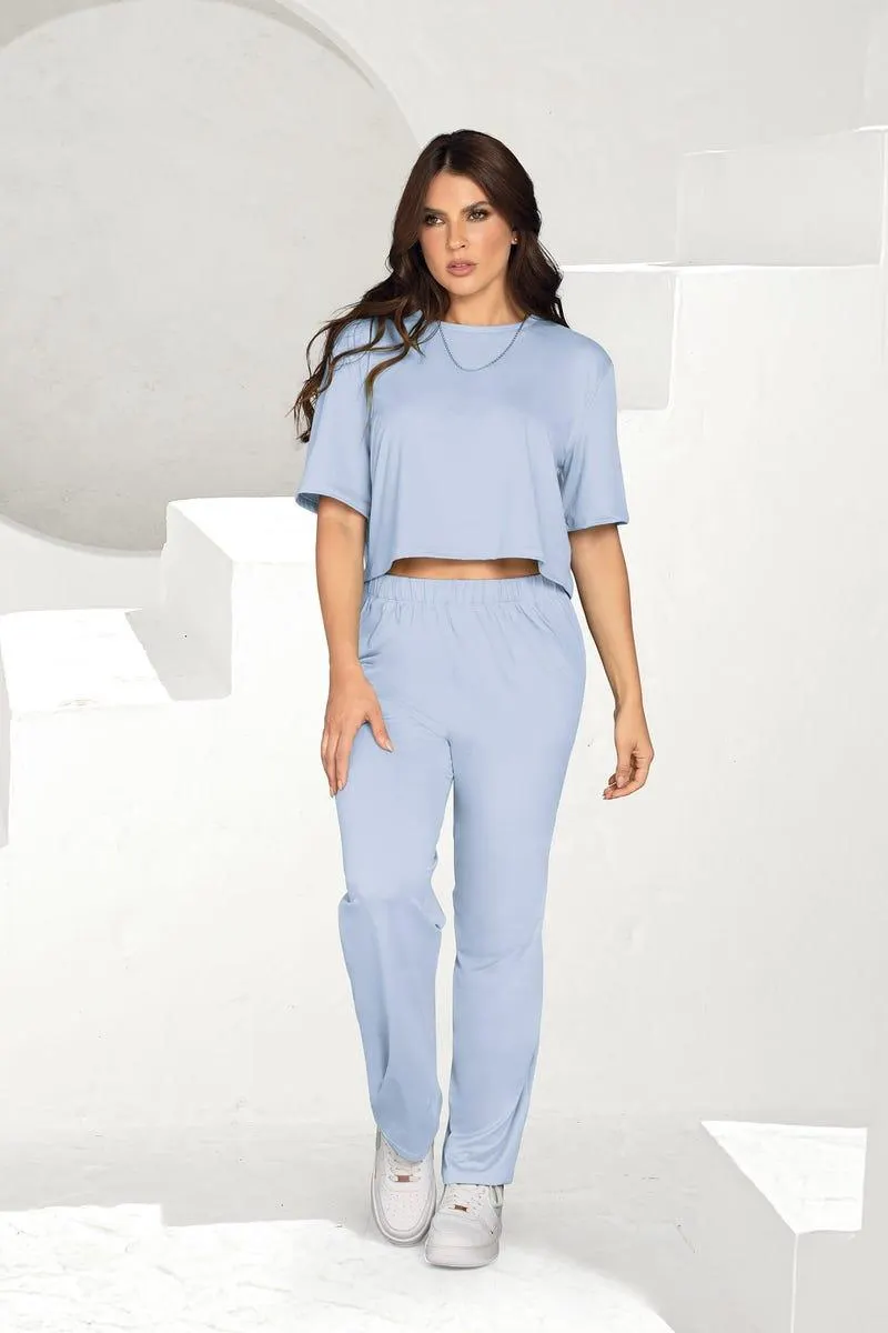 CONJUNTO X 2 CAMISETA - PANTALON Azul