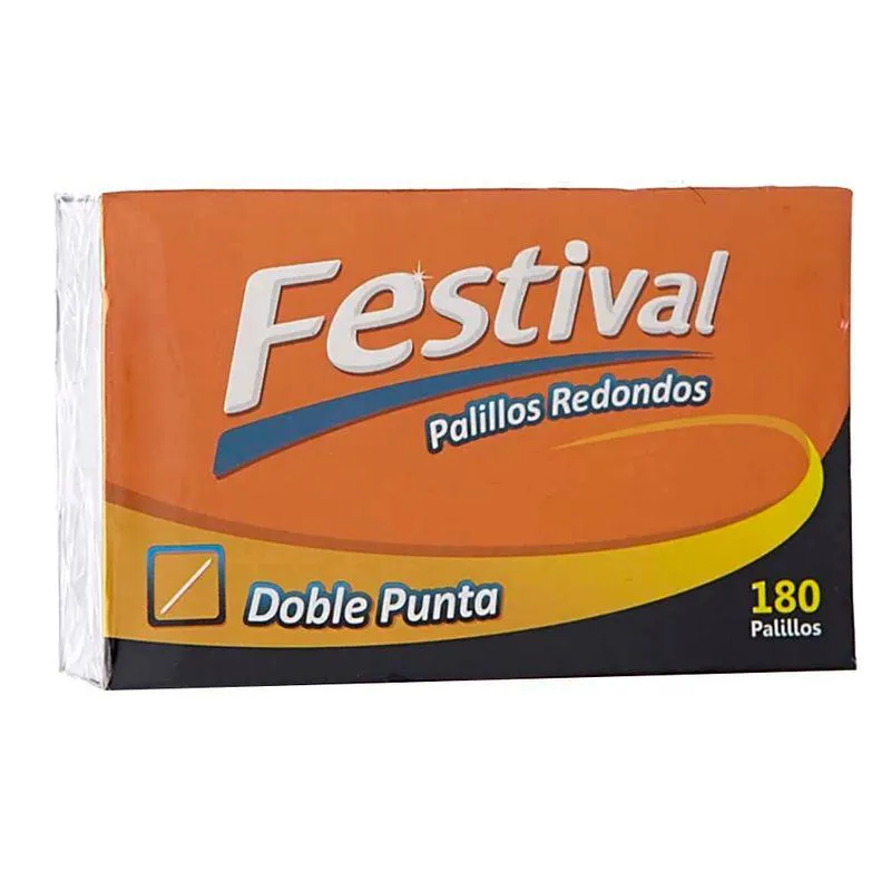 Palillos redondo doble punta festival caja x 25 g