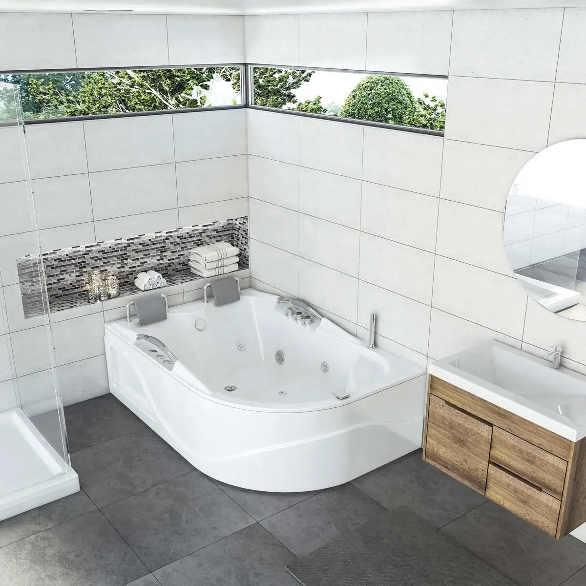 HIDROMASAJE HONOLULU IZQUIERDA 181X123 BLANCO