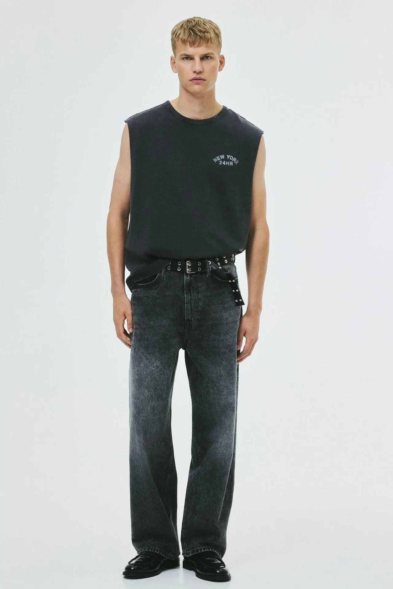 Camiseta manga sisa con motivo estampado Loose Fit