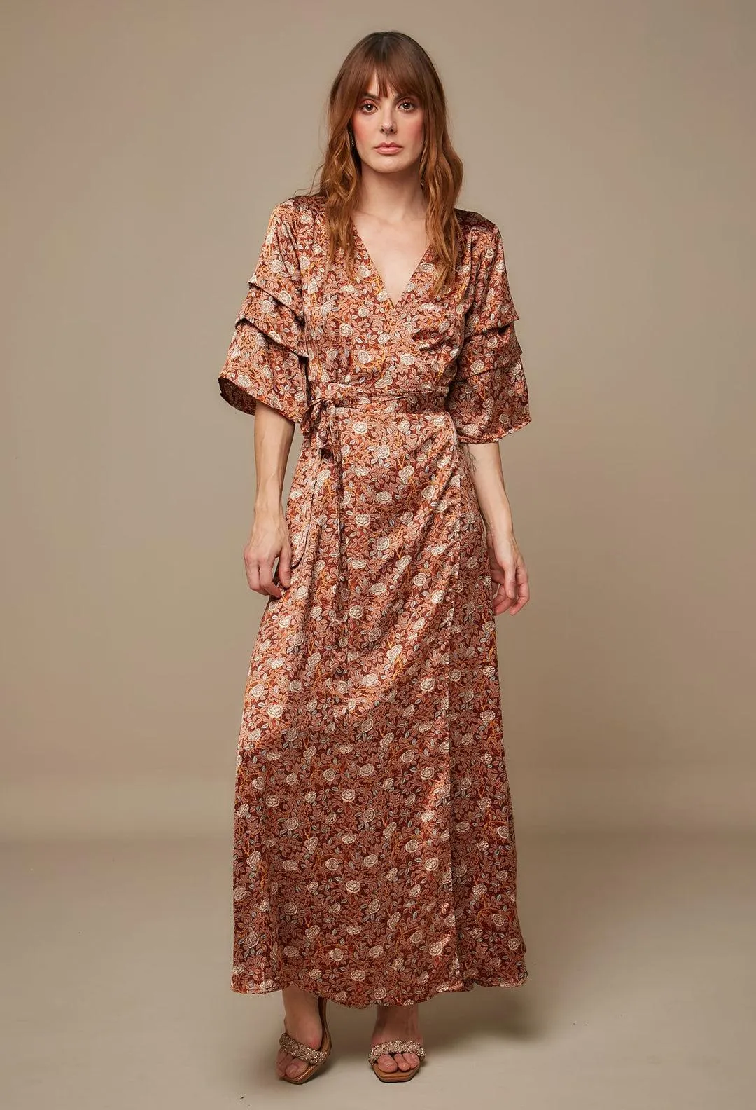 Vestido Largo Cruzado Mujer - SALE