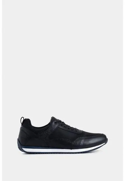Tenis Engeil 3 De Cuero Para Hombre Detalle Textil Tenis Engeil 3 De Cuero Para Hombre Detalle Textil Negro 46 Vélez