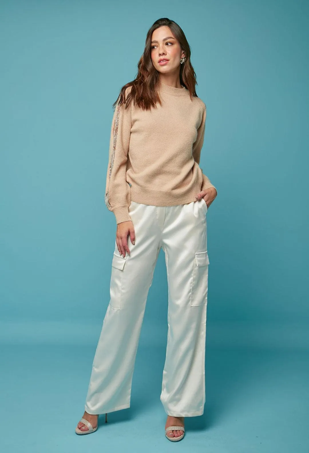 Pantalón Satén Estilo Cargo Mujer - SALE