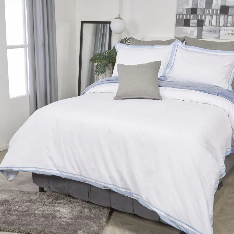 Forro Para Plumón Marco algodón 200 hilos park azul claro