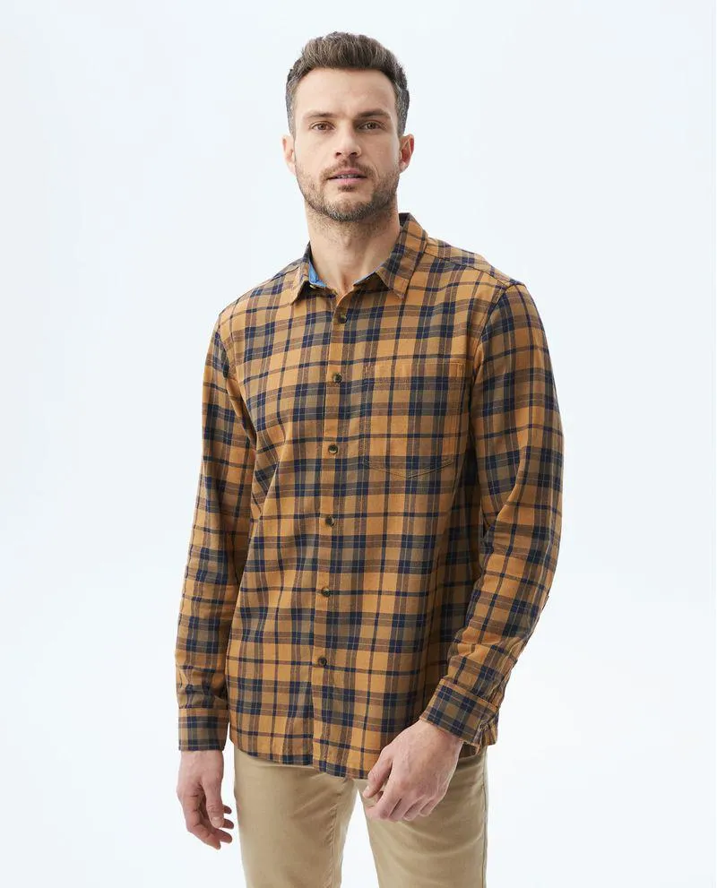 Camisa de Hombre, Classic Fit Manga Larga - Cuadros