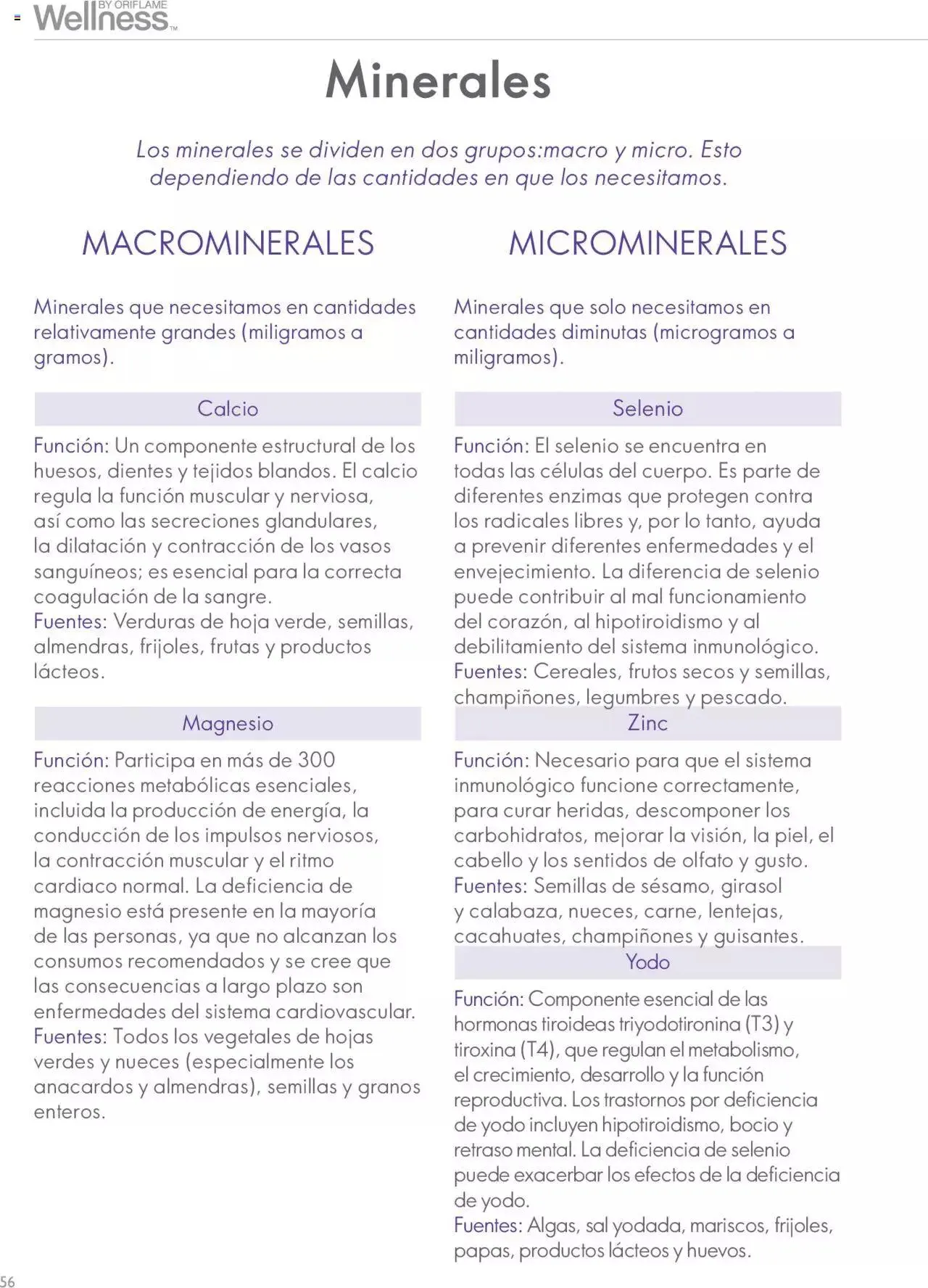 Catalogo de Oriflame - Guía de Producto Wellness 1 de junio al 31 de diciembre 2024 - Pag 56