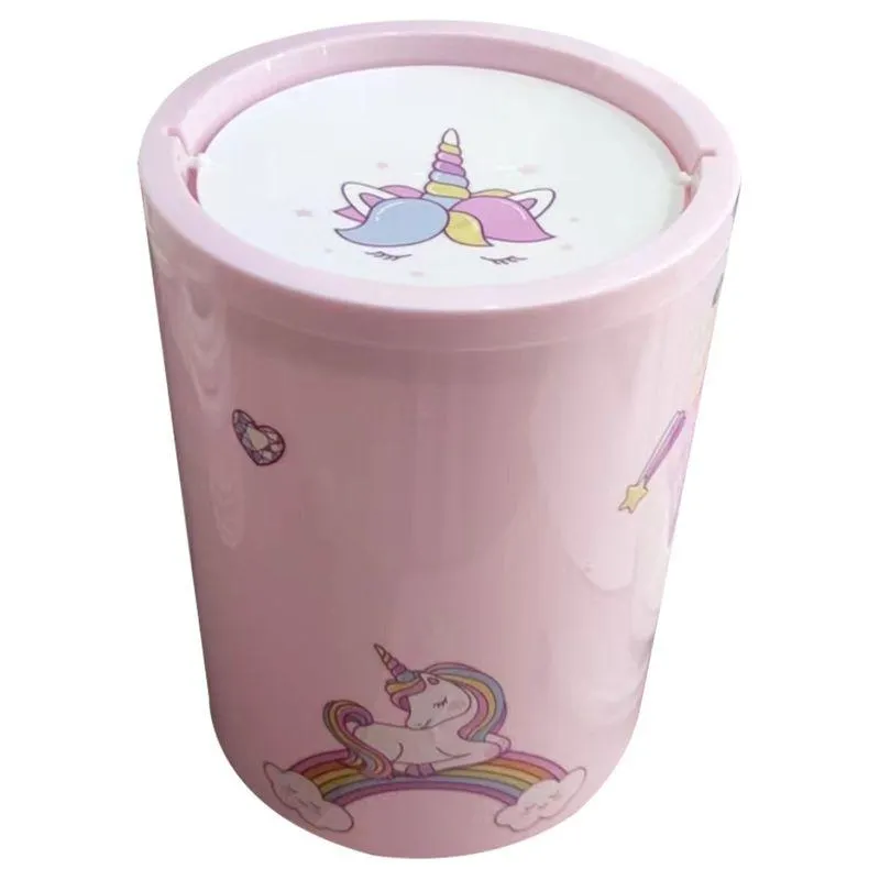 Bote de Basura para Escritorio Serie Unicornio Rosa