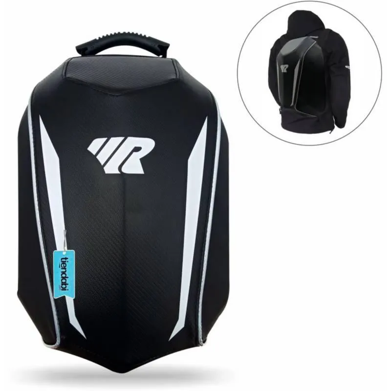 Maleta Rígida Impermeable Expandible Reflectiva Moto Negra