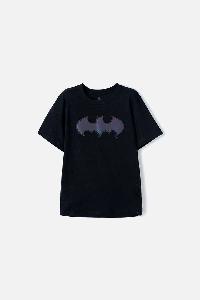 Camiseta de Batman manga corta negra para niño