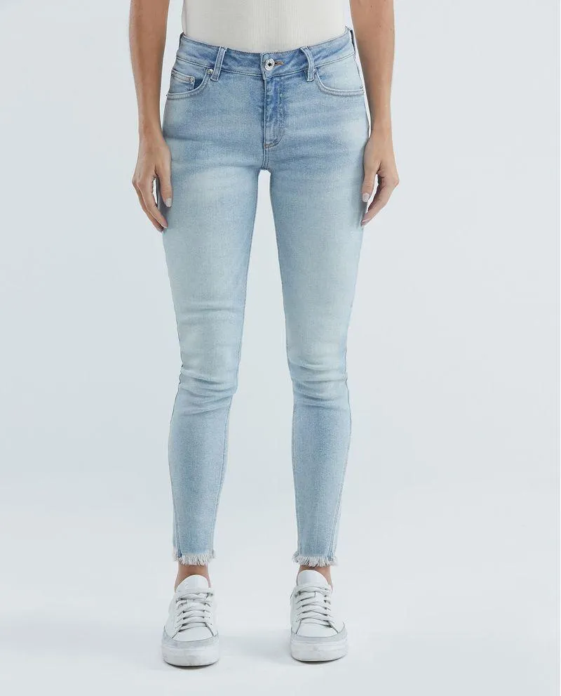 Jean de Mujer High Rise, Cosmo, Bota Skinny - Azul Claro