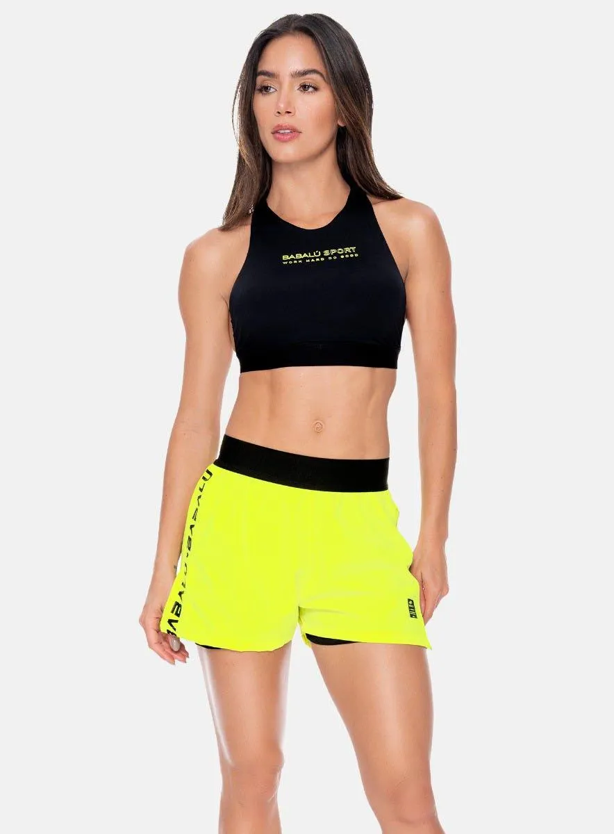 TOP DEPORTIVO MUJER ESTAMPADO EN FRENTE TALLA S - M